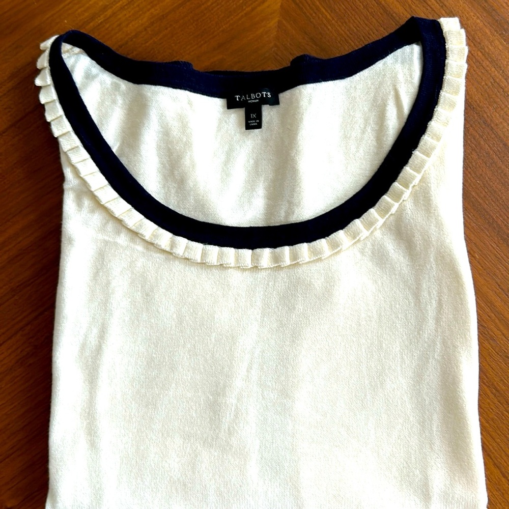 Talbots sleeveless cotton/cashmere knit top 1X